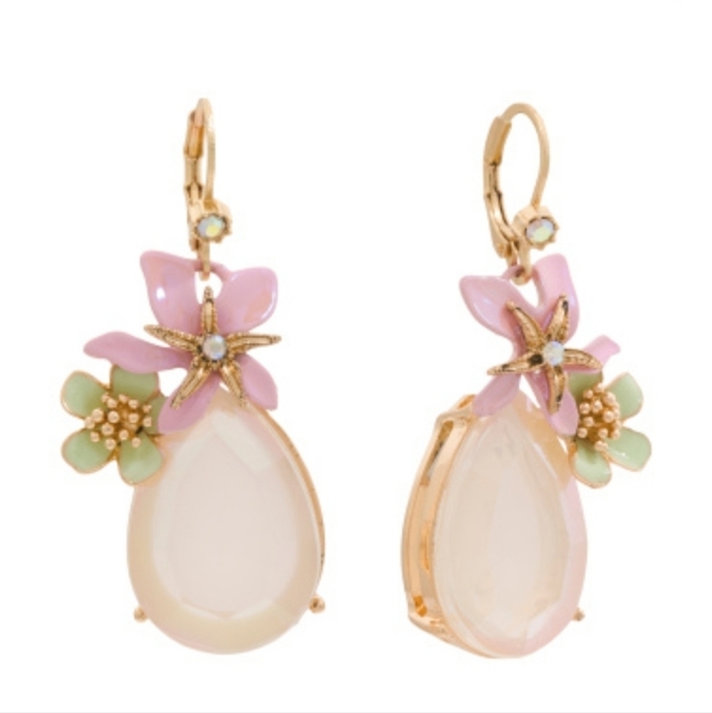 💕▪️Betsey Johnson▪️ Flower Teardrop Earrings NEW